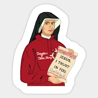 St Faustina Kowalska Great Love Catholic Quote Divine Mercy Sticker